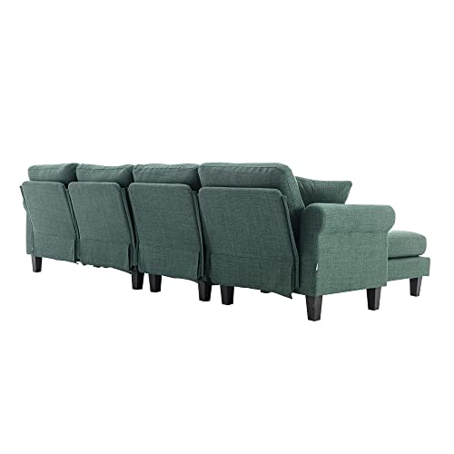 Convertible Sectional Sleeper Futon Sofa Bed with Tapered Legs and Solid Wood Frame,Foldable Loveseat Couch,w/Square Armrest,for Living Room,Study,Dorm,Office,Black, 70.5"