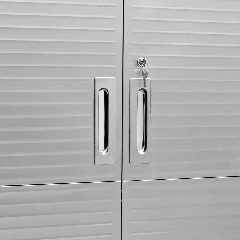 Seville Classics UltraHD Storage Cabinet Industrial Metal Steel Garage Storage 48x22 W x 24x22 D x 72x22 H, Granite Grey