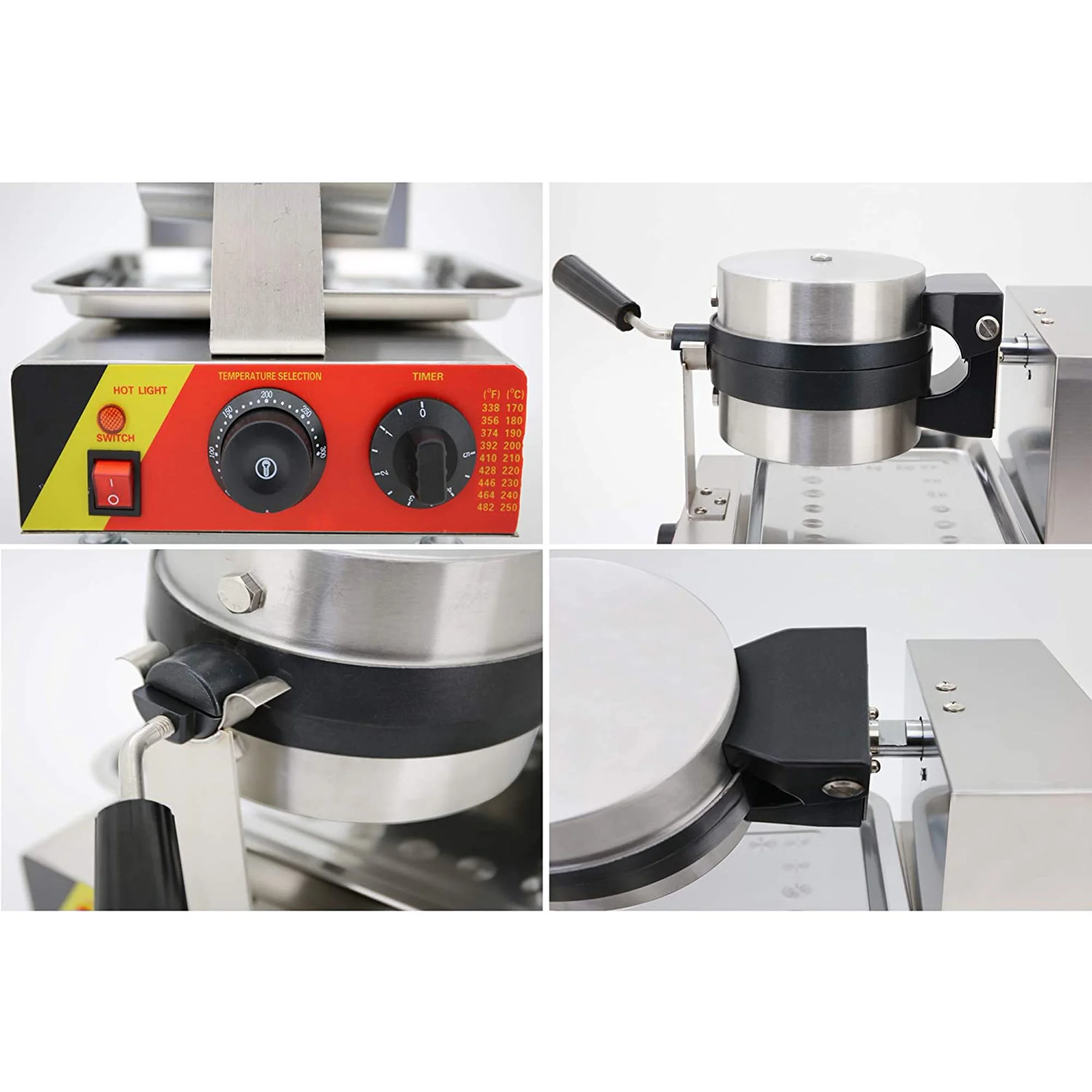 Techtongda Nonstick Electric Rotated Waffle Maker Iron Machine Single Station Rotary Waffle Maker