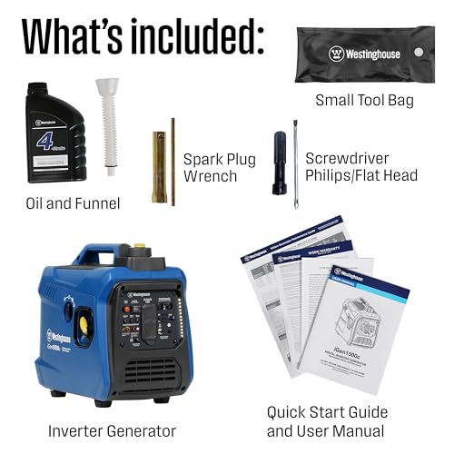 Westinghouse 2550 Peak Watt Super Quiet & Lightweight Portable Inverter Generator, RV Ready 30A Outlet, Gas and Propane Powered, CO Sensor, Parallel Capable, Long Run Time