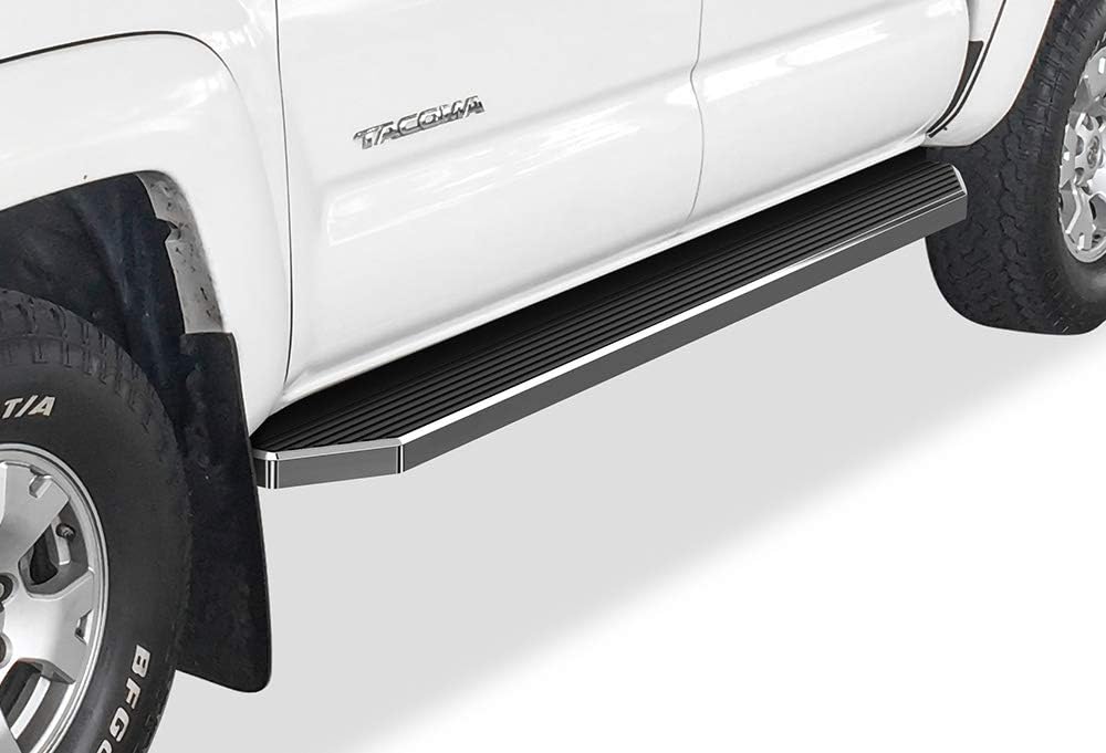 APS iBoard Running Boards 5in Black Compatible with Toyota Tacoma 2005-2021 Double Crew Cab (Nerf Bars Side Steps Side Bars)