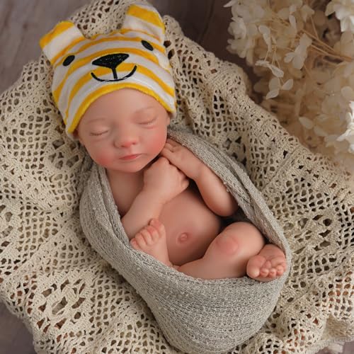 BABESIDE Lifelike Reborn Baby Dolls - 16 Inch (Weight 4 Lb) Full Platinum Silicone Reborn Baby Girl Realistic-Newborn Baby Doll Sleeping Girl Real Life Baby Dolls with Gift Box