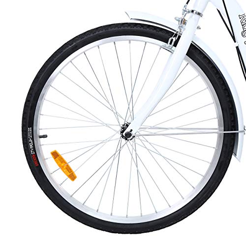 Iglobalbuy 6-Speed / 7-Speed Adult Tricycle, 24 Inch / 26 Inch Adult Trike 3-Wheel Bike Cruiser Bicycle with Shopping Basket