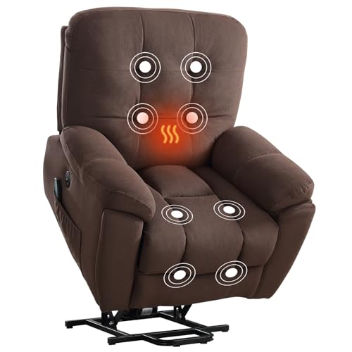 Power Lift Chair with Vibration Massage Electric Recliner Chairs with USB Charge Port and 2 Hidden Cup Holders