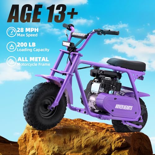 Mini Bike, Gas Dirt Bike, Minibike, Gas Powered Mini Bikes for Adults, 99cc-4 Stroke Pit Bike with Led Light, Min Dirtbike, Motorcycle Max Load 200 Lbs, Max Speed 28 Mph, Age13+