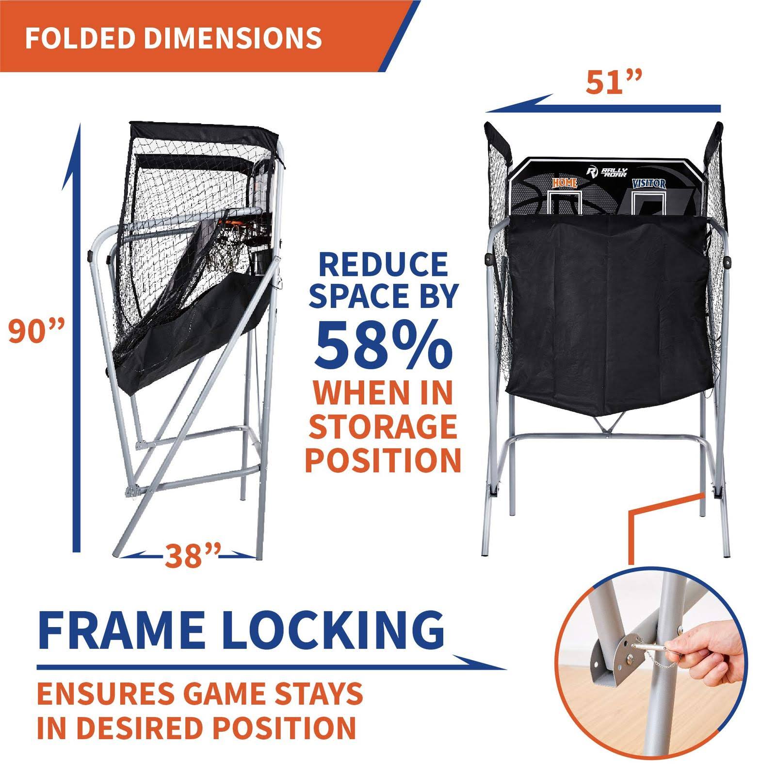 Classic Shootout Basketball Arcade Game, Home Dual Shot with LED Lights and Scorer - 8-Option Interactive Indoor Basketball Hoop