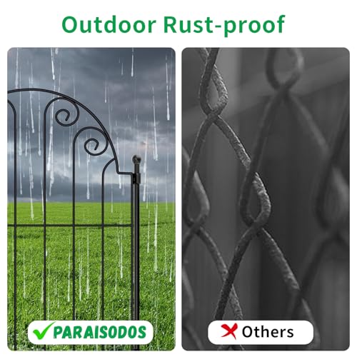 Decorative Garden Fence 10 Panels, No Dig Rustproof Metal Fencing 25ft Long Animal Barrier Border for Dog, Garden Fencing for Outdoor Patio Lawn Yard Flower Bed(42 Inch High)