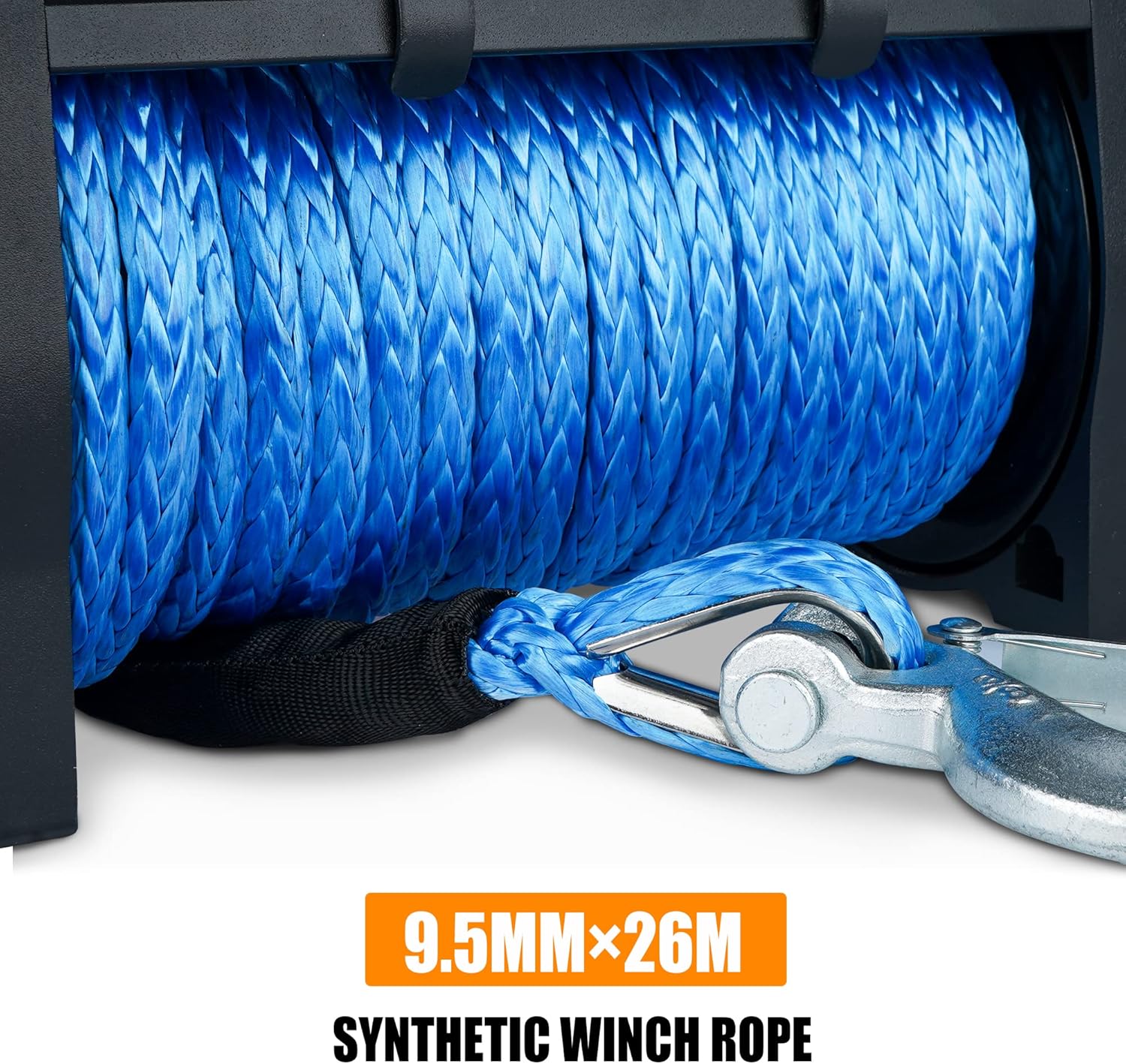 MNEMOSYNE Traction Products - Synthetic Rope Winch - 12000 LB load capacity - Remote winch