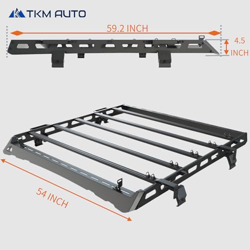 Black Roof Rack Cargo Storage (2018-2024 Jeep Wrangler JL 4 Doors Hard top Full Size)