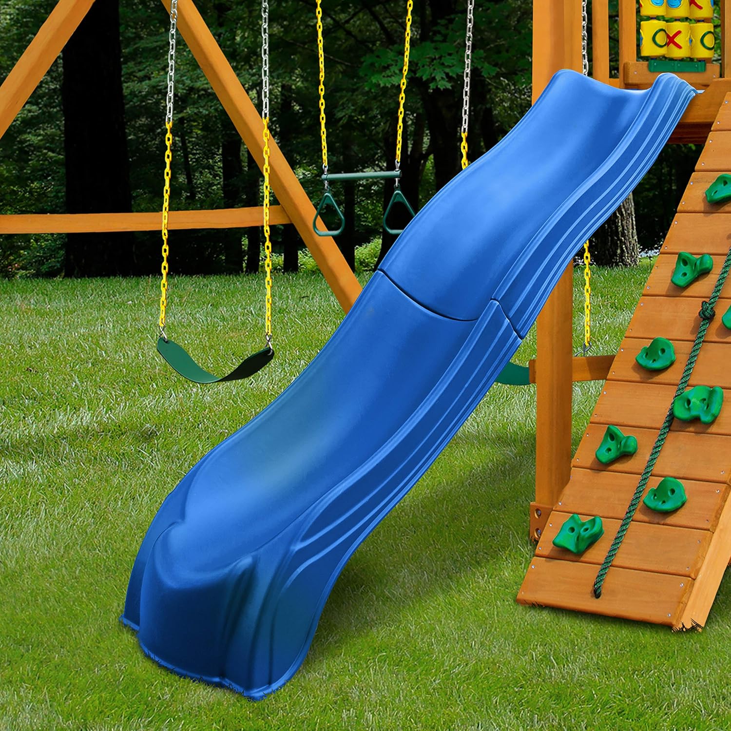 Swing-N-Slide Ws 5032 Olympus Wave Slide 2Piece Plastic Slide for 5' Decks, Blue