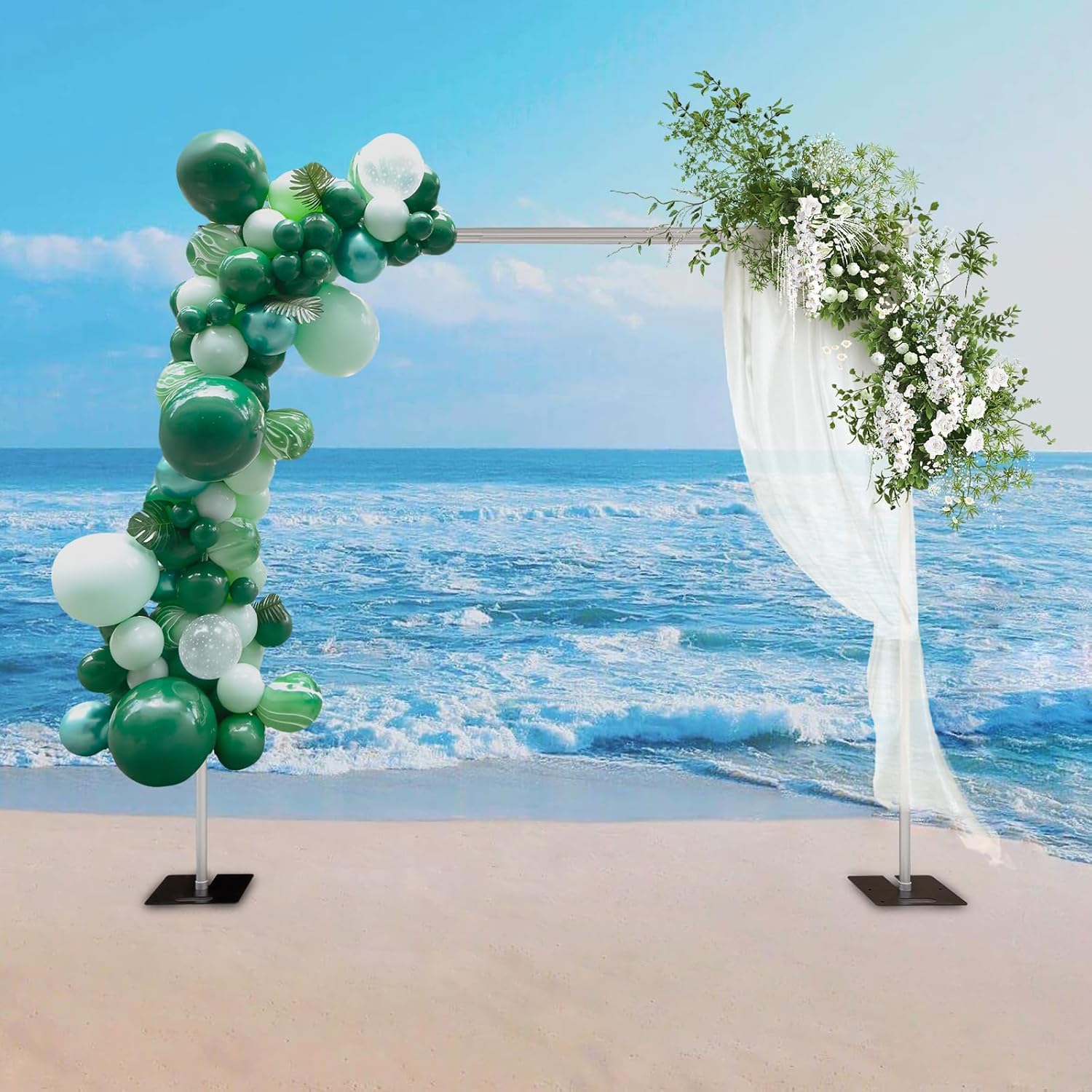 Backdrop Stand, 10x10Ft Adjustable Backdrop Support System Kit Aluminum Alloy Background Stand, Heavy Duty Double Crossbar Pipe and Drape Kit for Event,Birthday Party and Wedding Decor