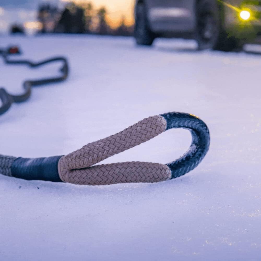 Bubba Rope RENEGADE 176655BKG Off-Road Power Stretch Kinetic Kit 3/4" x 20' ft. Recovery Rope With Breaking Strength of 19000 Lb. In Tan / Green, Ideal for Recovery and Towing Stuck Vehicles
