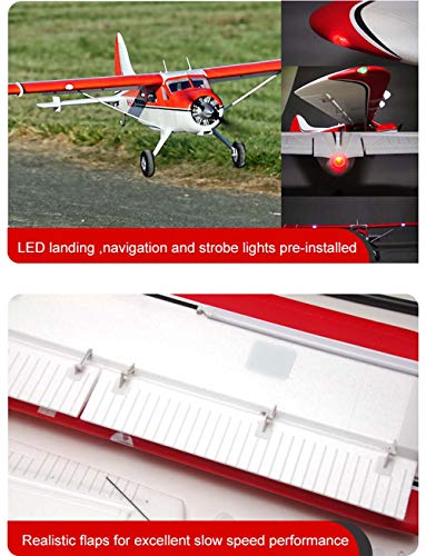 Fms Rc Plane 6 Channel Remote Control Airplane Beaver V2 2000mm (78") Wingspan with Flaps LED Water Plane Seaplane Without Float Rc Planes for Adults PNP (No Radio, Battery, Charger)