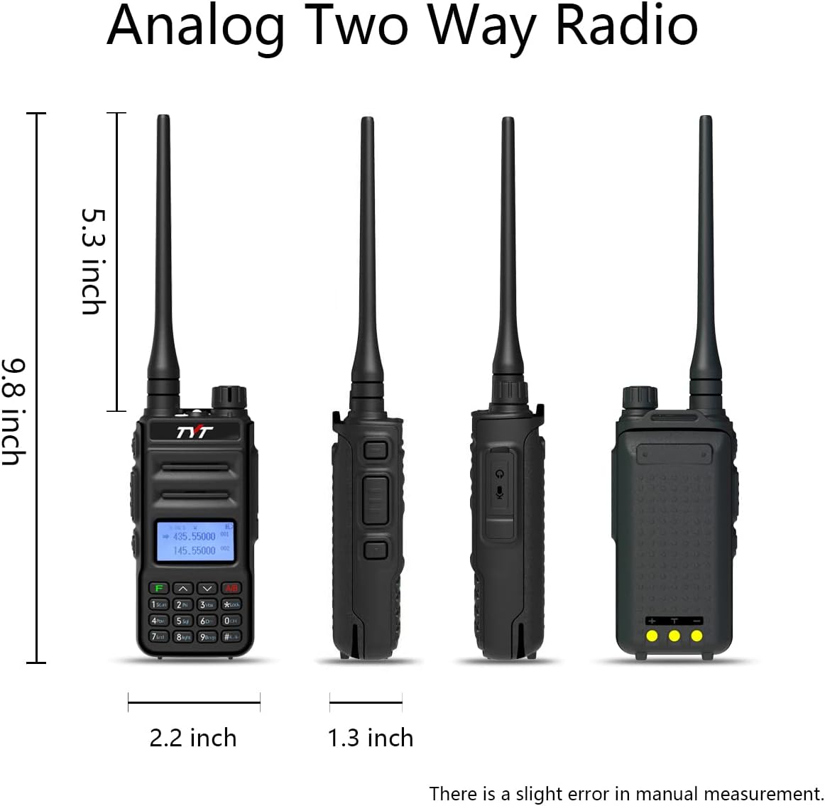 TYT TH-UV88 Ham Radio Handheld Two Way Radio Analog Amateur Dual Band VHF UHF Walkie Talkies for Adults Long Range, Rechargeable, 200 Channels, Scanner, LCD Display, DTMF, CTCSS/DCS, Support Chirp Pack of 2