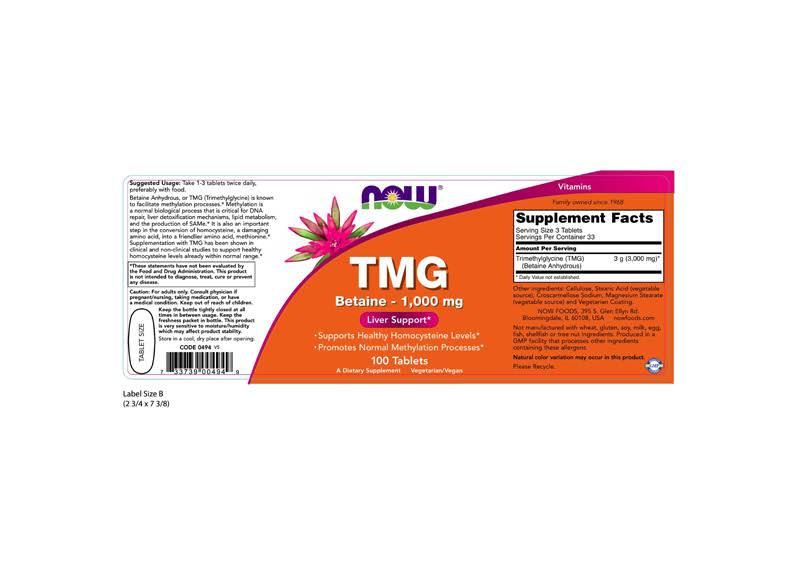 Now Foods Tmg 1000 mg - 100 Tablets