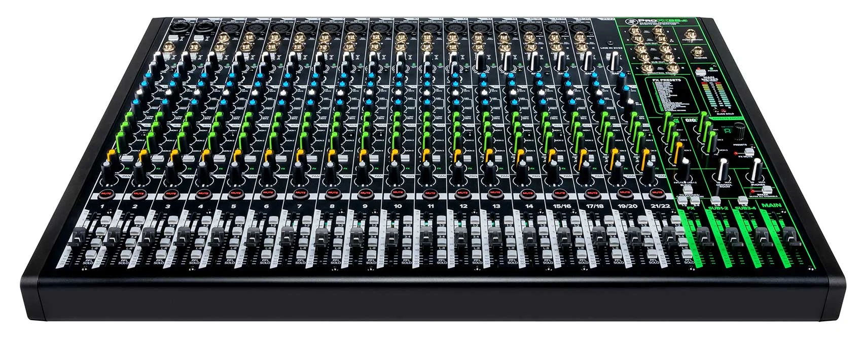 Mackie ProFX22v3 22-Channel 4-Bus Effects Mixer w/USB ProFX22 v3+ 6) Mics+Cases