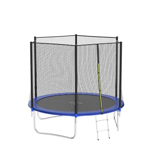 AOTOB 8FT 10FT 12FT 14 FT 15FT Trampoline with Safety Enclosure Net，Outdoor Trampoline with Basketball Hoop, Heavy Duty Jumping Mat and Spring Cover Padding for Kids and Adults, Storage Bag and Ladder