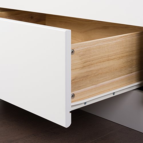 Prepac Mate's Full 6-Drawer Minimalist Platform Storage Bed, Contemporary Full Bed with Drawers 57" L x 18.75" W x 76.5" H, White, WBD-5600-3K