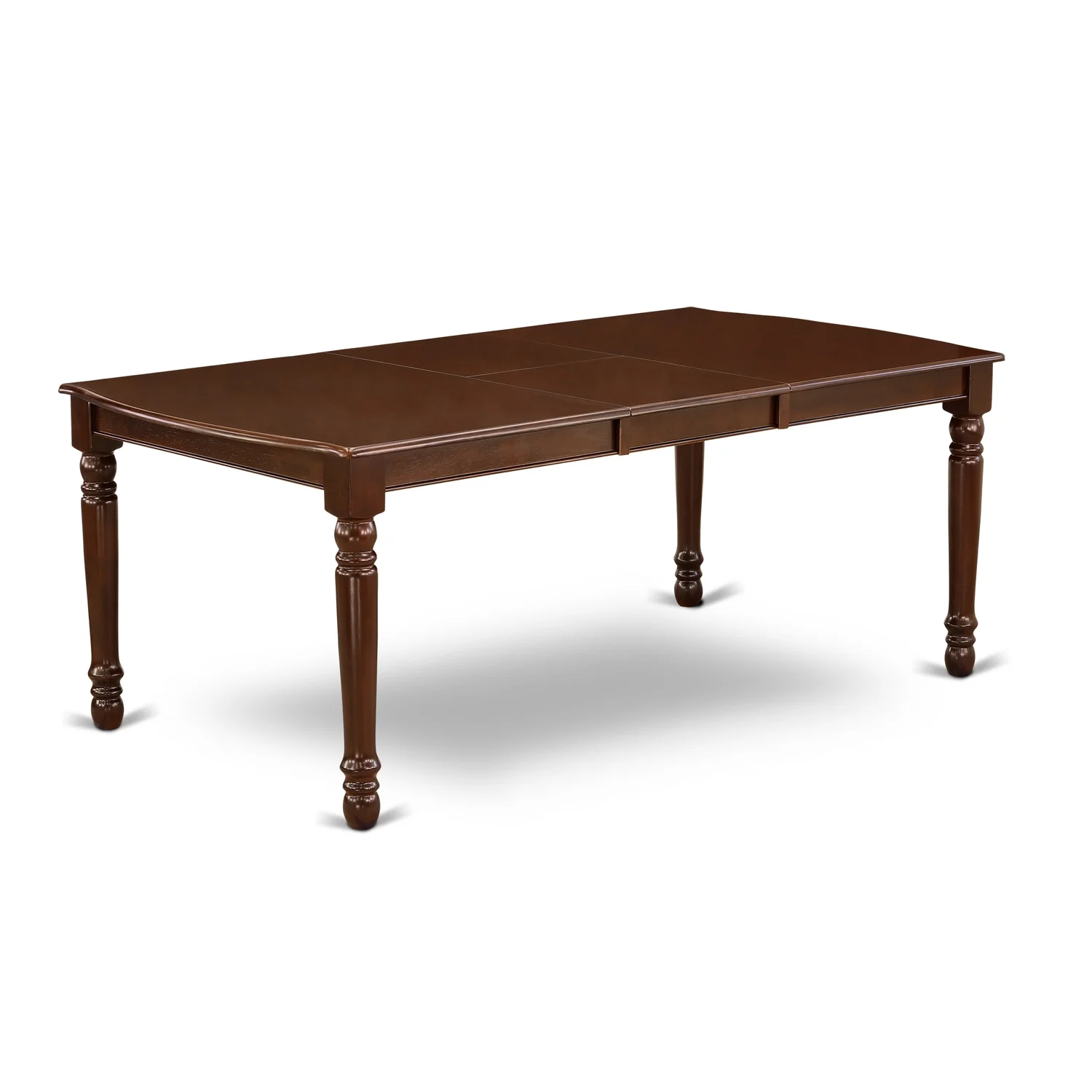 East West Furniture Dover 7-piece Wood Chairs and Dining Table in Mahogany