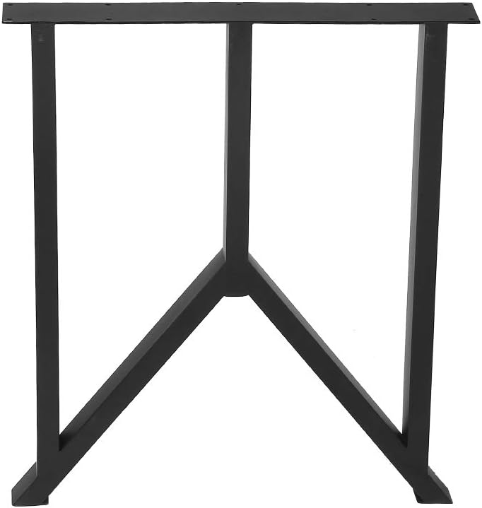 Metal Table Legs Cast Iron Dining Table Legs,28” Height 35” Wide Industrial Bench Legs Black Desk Legs,Rustic Heavy Duty DIY Furniture Legs,Square Tube Coffee Table Legs 2 PCS