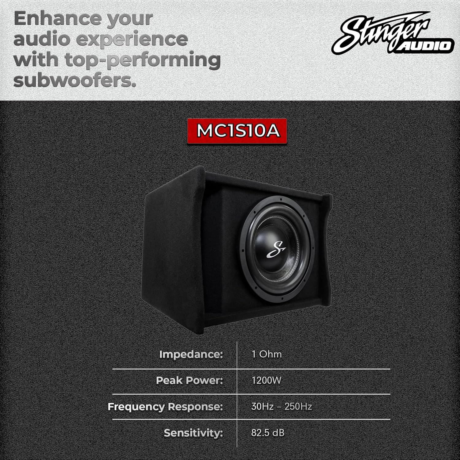 AudioControl The Epicenter Bass Booster Expander & Bass Restoration Processor with Remote with Single 10" 1,200 Watt Peak Power Loaded Subwoofer Enclosure