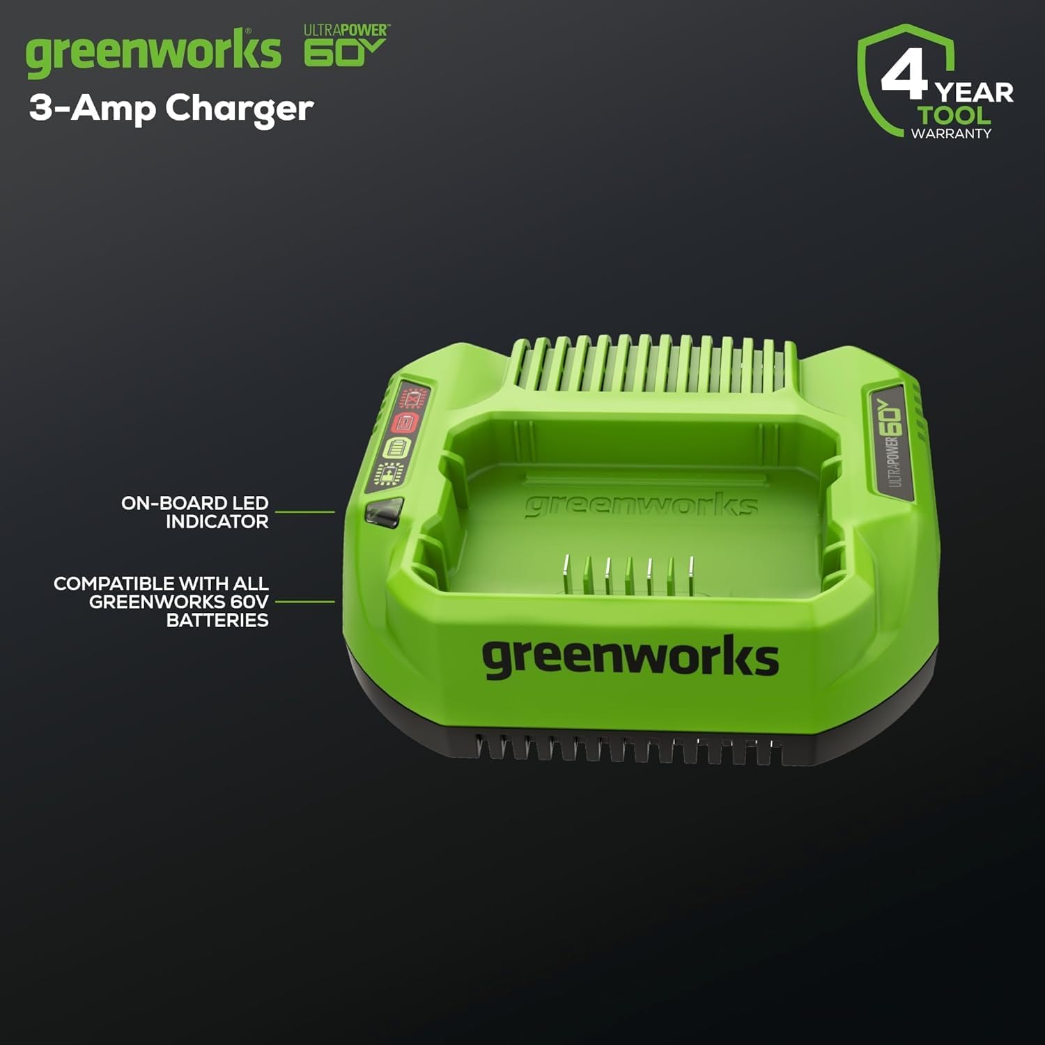Greenworks Pro 60V Brushless Earth Auger | Post Hole Digger Great for Fences, Gardening, Planting Without Auger Bit, 4.0Ah Battery and 3A Charger Included