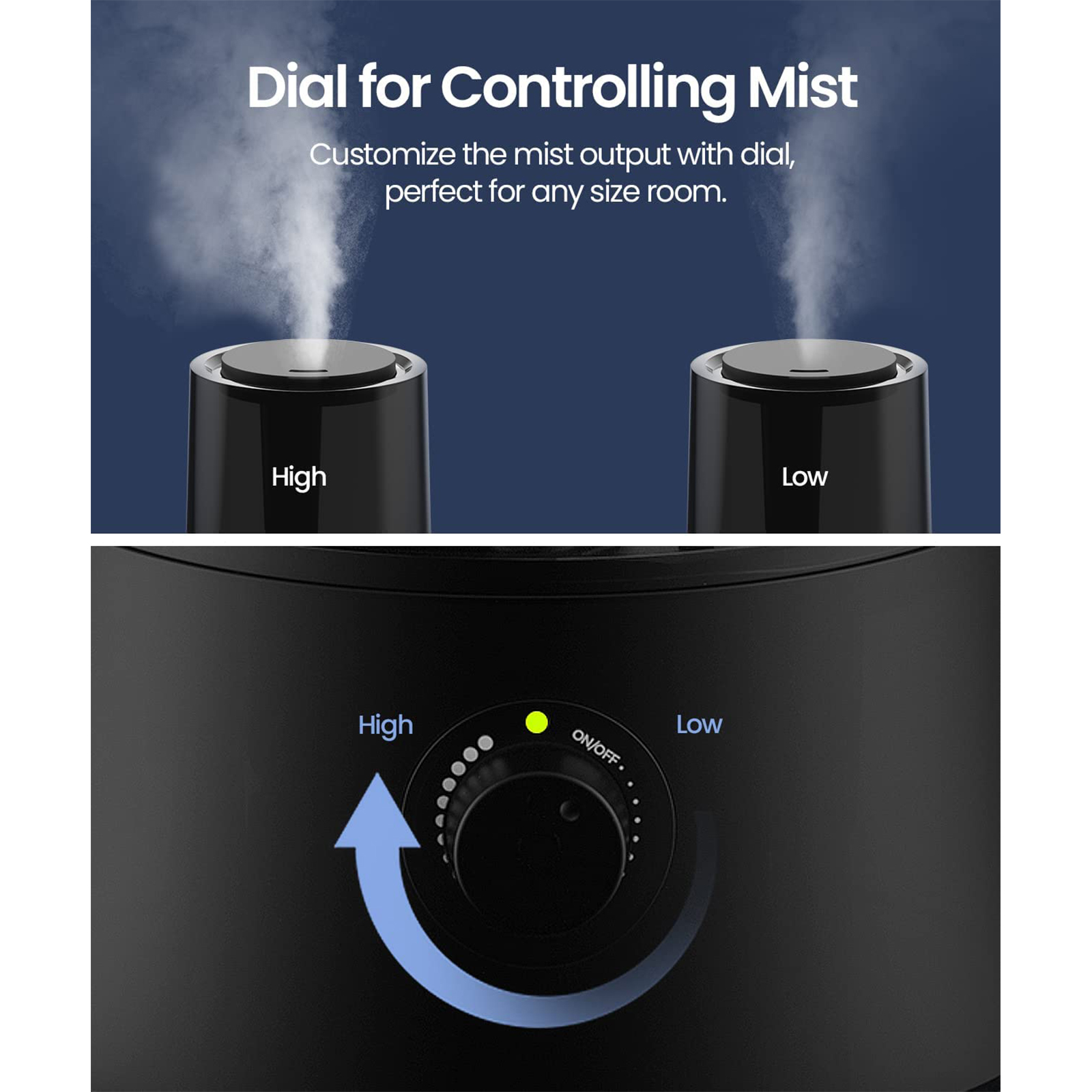 Air Humidifiers for Large Room - 30H Work Time, 4L, Kids/Plant, Auto Shut Off