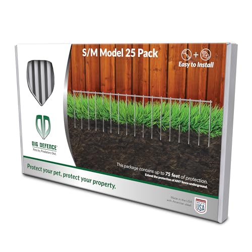 Dig Defence - The Original Animal Barrier Fence, No Dig Underground Fence System for Dogs and Other Animals, 10 Pack - Up to 30’ Total Length - No Dig Fence, (Black)