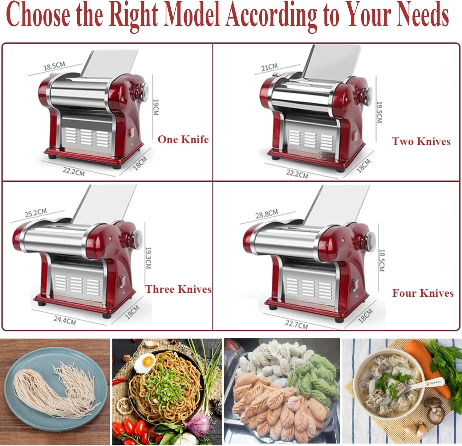 Electric Pasta Maker, Household Noodle Making Machine Dough Spaghetti Roller Pressing Machine with 2.5mm Noodle Cutter, Stainless Steel, 135W 5Kg/H Output for Commercial & Homemade Use