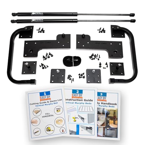 Queen Size DIY Murphy Bed Hardware Kit – Vertical Wall Bed for Space-Saving - Budget-Friendly DIY Setup -Made in USA -Hide Away Design with Murphy Bed Queen Hardware - Bed Lift Mechanism - Pull Down