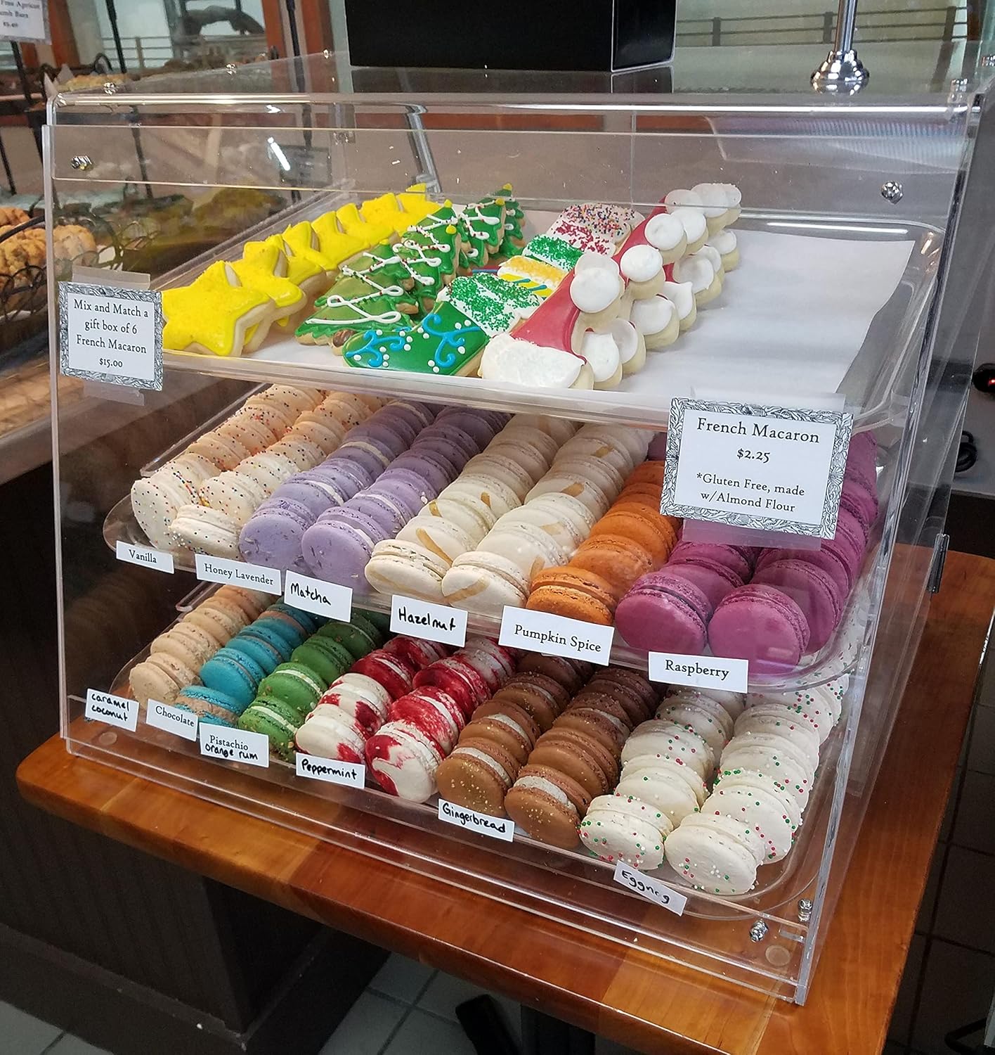3 Tray Bakery Display Case with Rear Doors - 21" x 17 3/4" x 16 1/2"