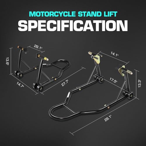 DNA MOTORING Motorcycle Lift Table 1000lbs Capacity Motorcycle Support Stand L 86.2in x W 22in Motorcycle Lift Jack Lifting Range 7.2-30.3in Black TOOLS-00780