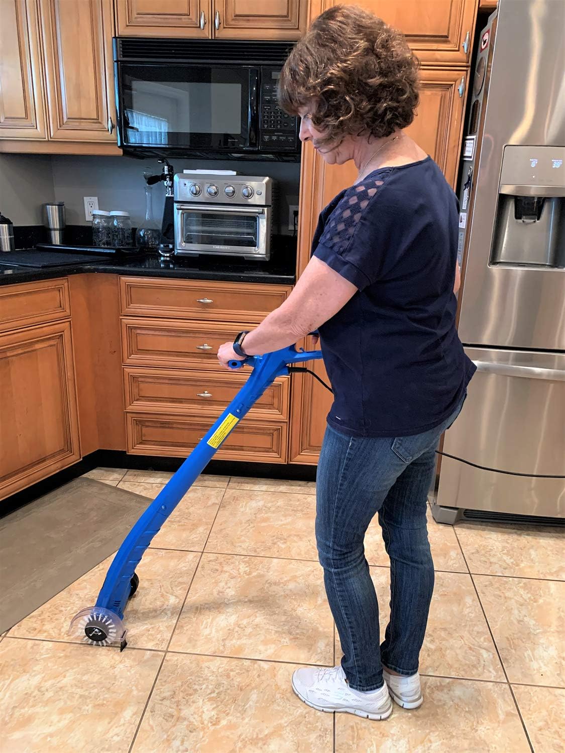 Grout Groovy Electric Stand Up Tile Grout Cleaner, Lightweight Machine Safely Cleans Grout Between Floor Tiles, Includes Brush Wheel, 20&rsquo; Cord, 120 V