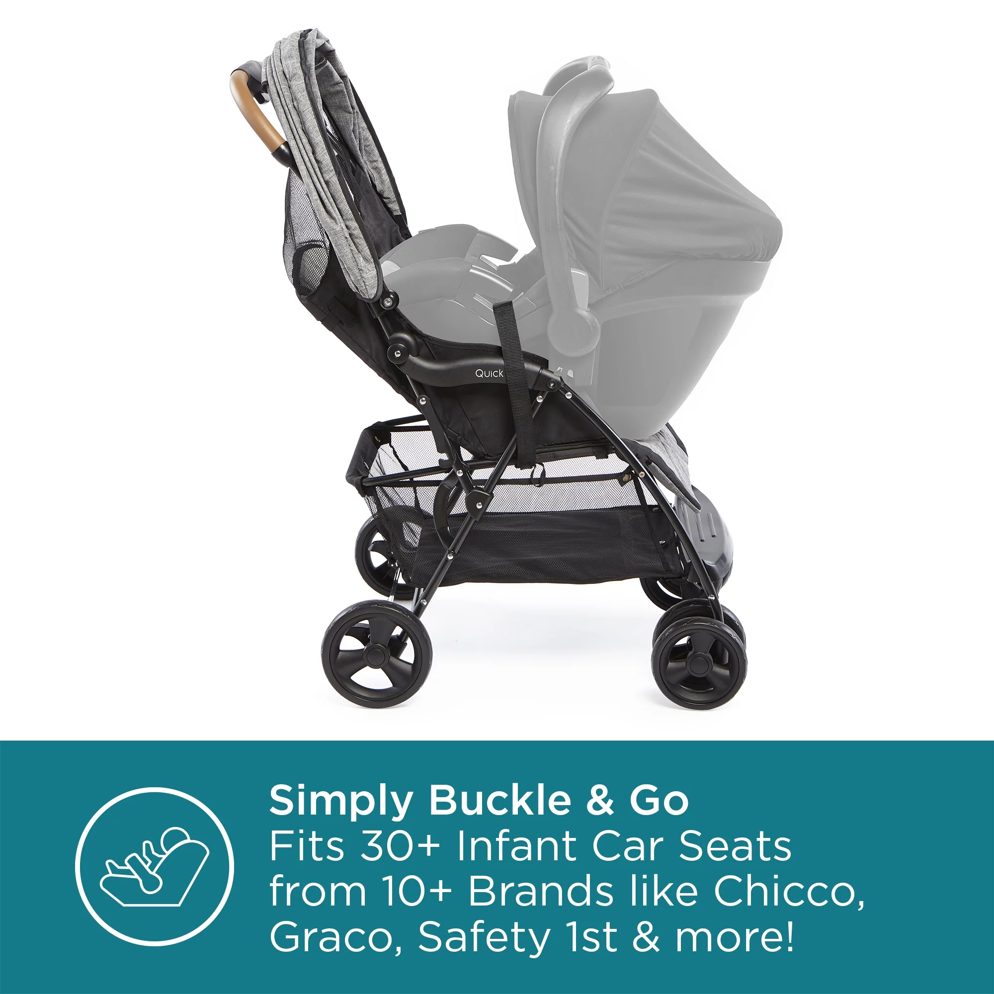 Contours Quick® Lightweight Travel Stroller, Compact Newborn Stroller, Gray