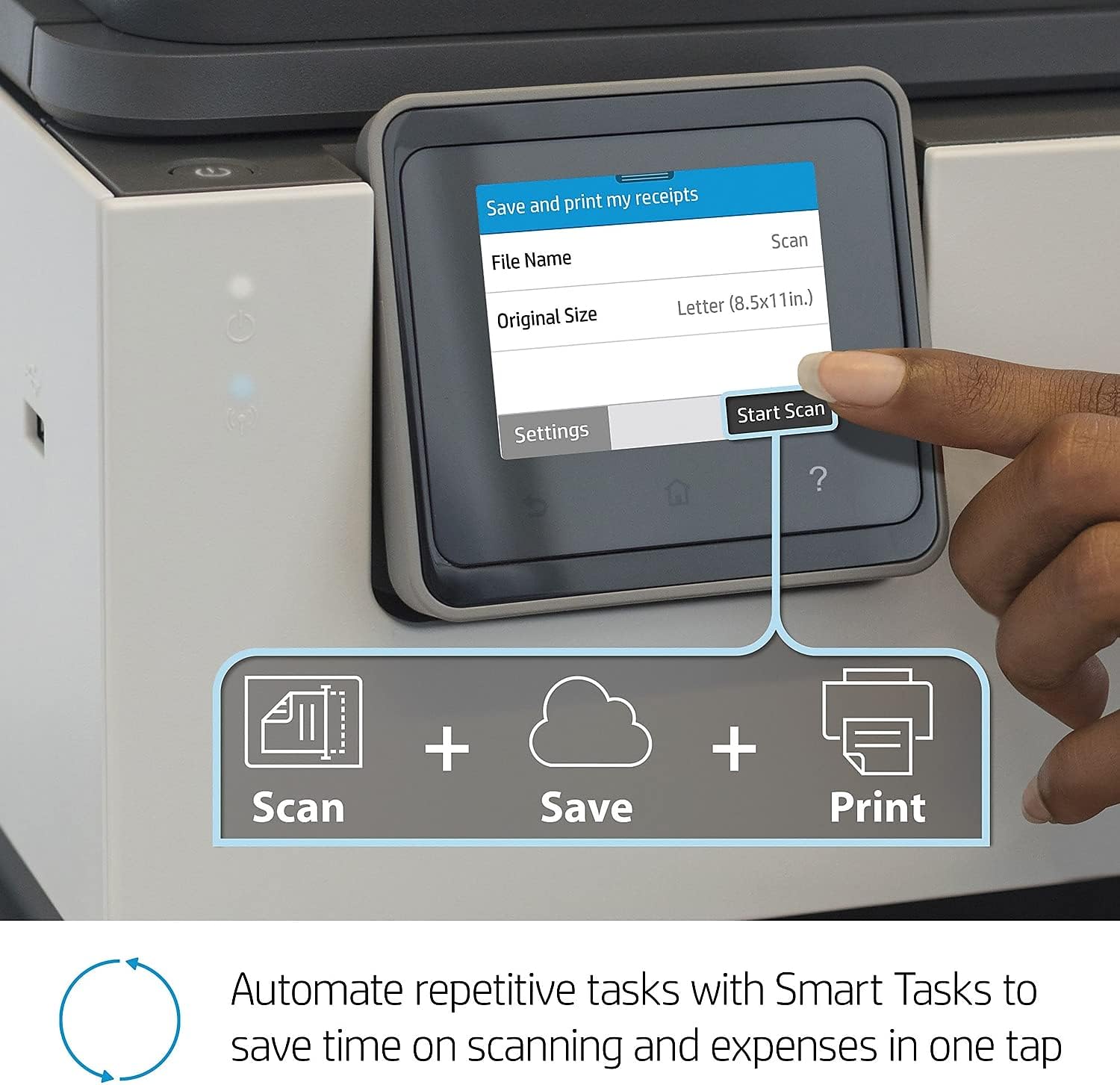 HP OfficeJet Pro 9015 All-in-One Wireless Color Printer, with Smart Home Office Productivity, HP Instant Ink, Works with Alexa (1KR42A)