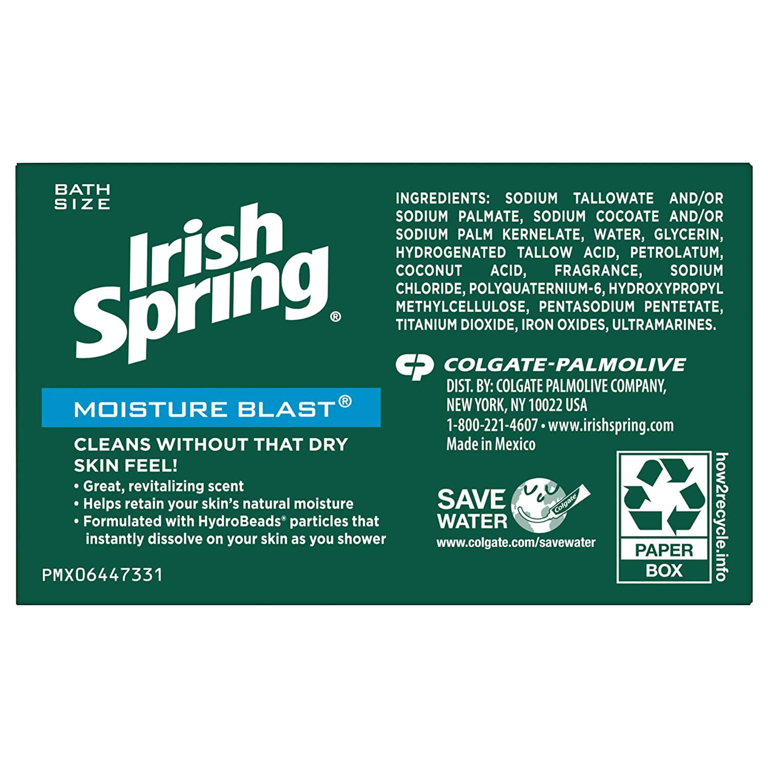 Irish Spring Moisture Blast Bar Soap - 3 Bar, 11.25 oz 12 Pack