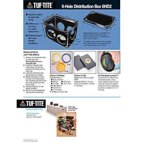 Tuf-Tite 6 Hole Drain Distribution Box with Lid and Seals