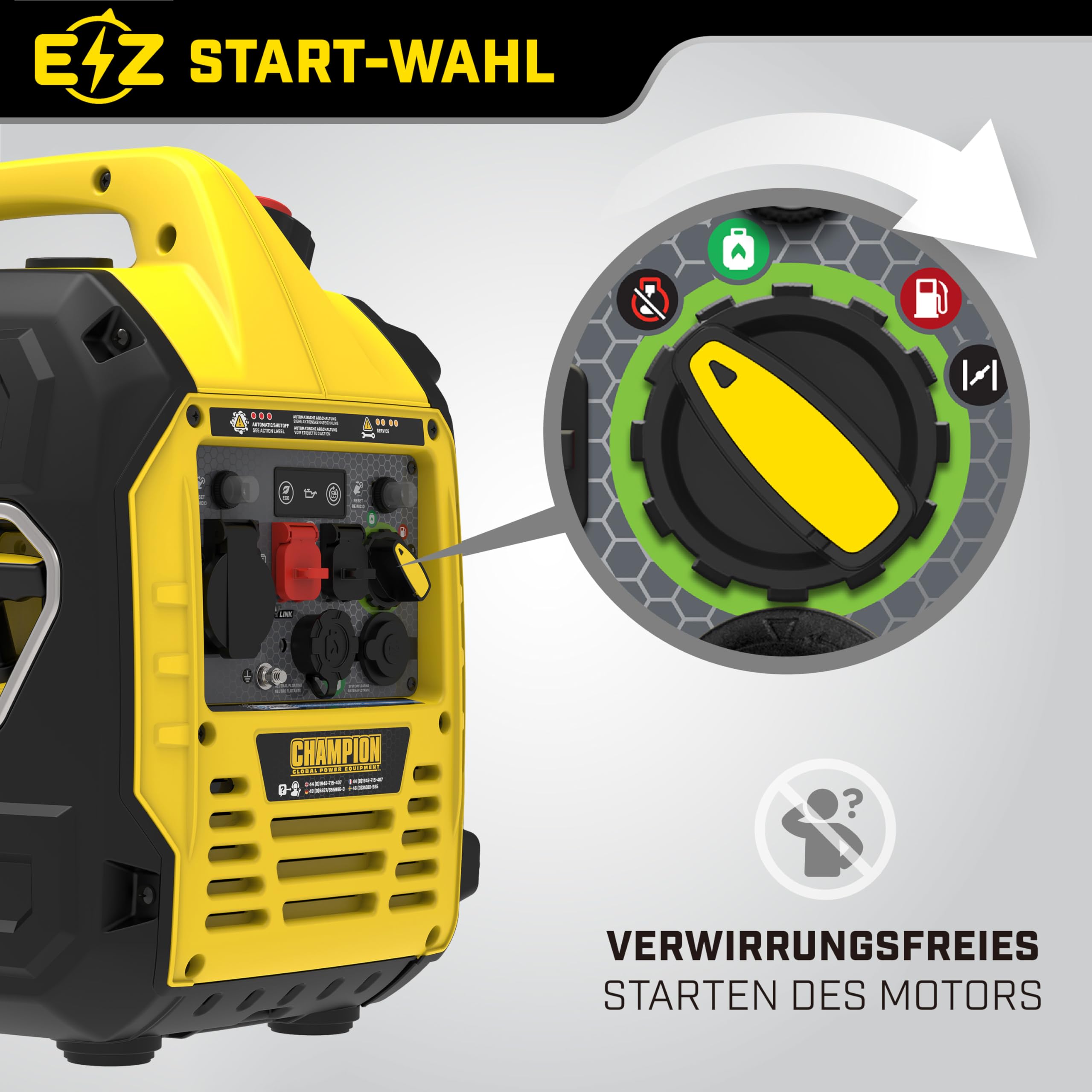 Champion Power Equipment Dual Fuel Power Converter (Max Power 3000 W, Portable Inverter, Running Time up to 11.5 Hours, Extremely Quiet, Emergency Generator) 93001i-DF-EU