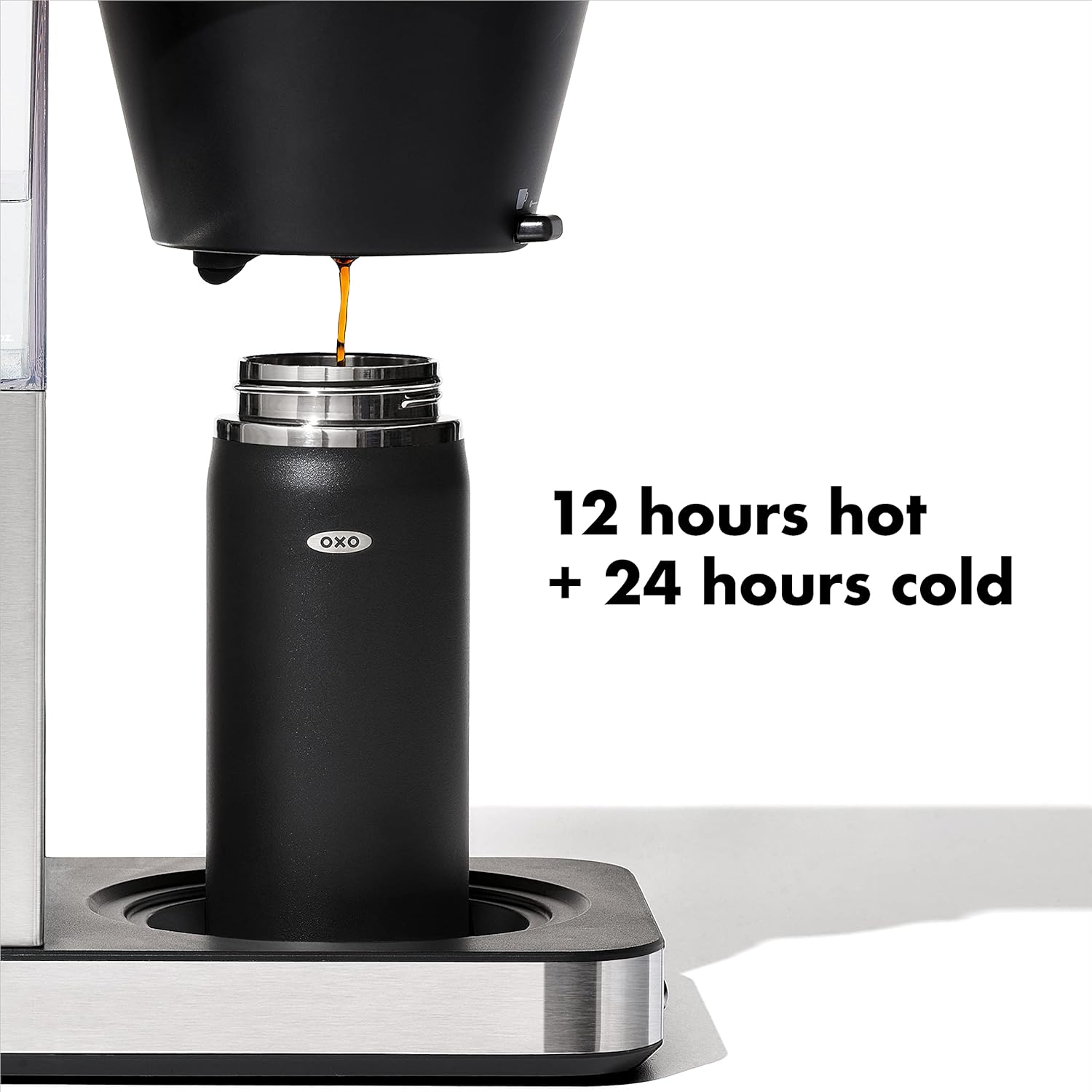 OXO Brew 8 Cup Coffee Maker, Stainless Steel 16 Oz Thermal Mug With SimplyClean Lid