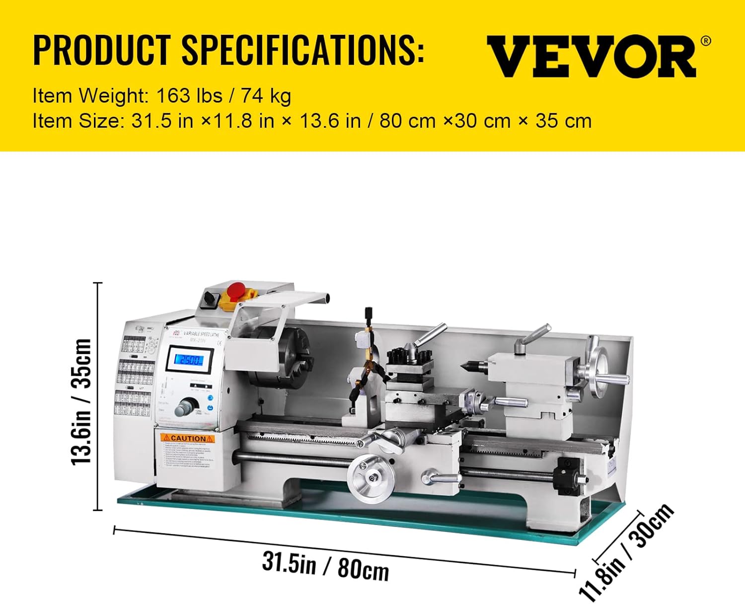 BestEquip Metal Lathe 8x16", Maintenance Free Brushless Motor Precision Mini Metal Lathe, Variable Spindle Speed Lathe Machine 50-2500 RPM 750 W, for Various Types of Metal Turning