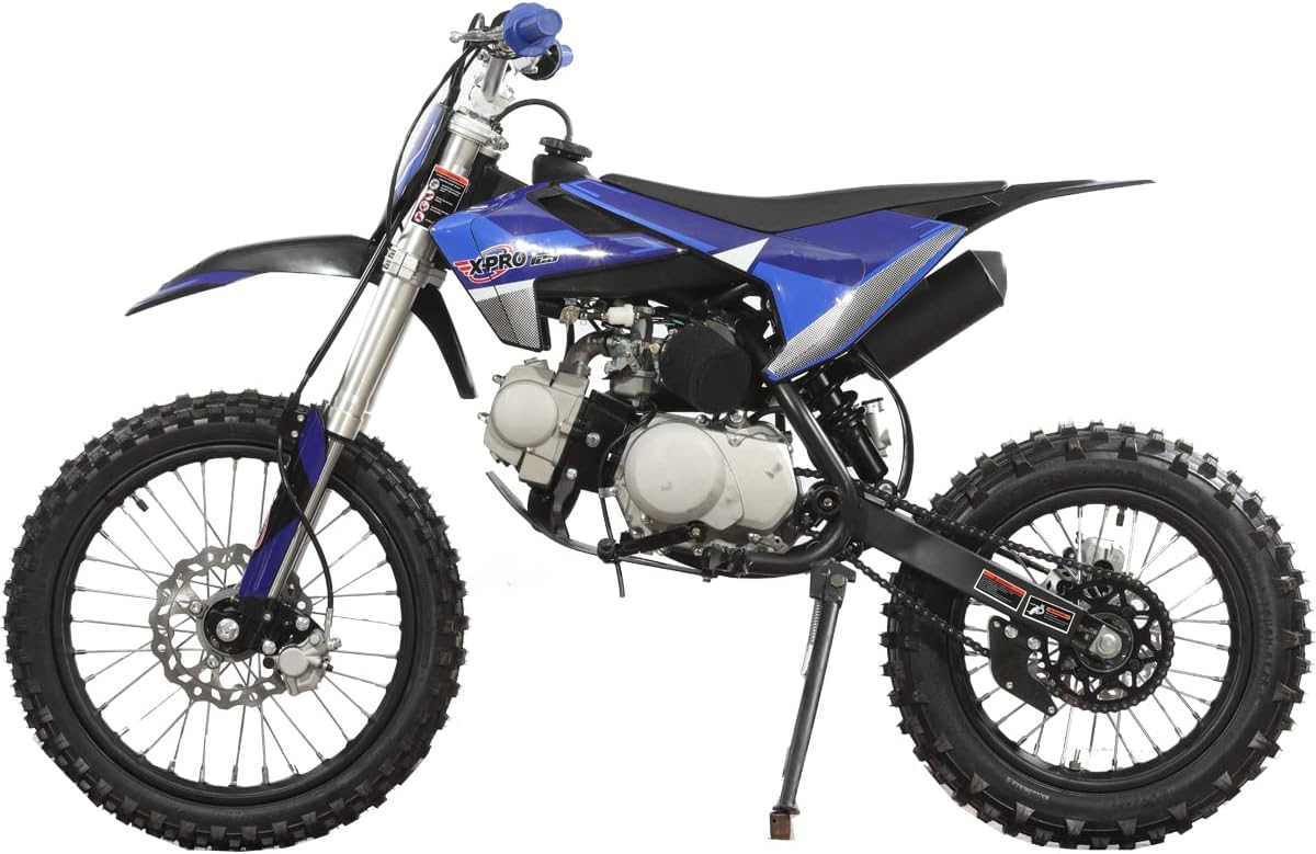 X-PRO X9 125cc Dirt Bike Pit Bike Adults Dirt Pit Bike 125 Dirt Bike Dirt Pitbike,Big 17"/14" Tires! Assembled and Tested！ (Factory Package, Blue)