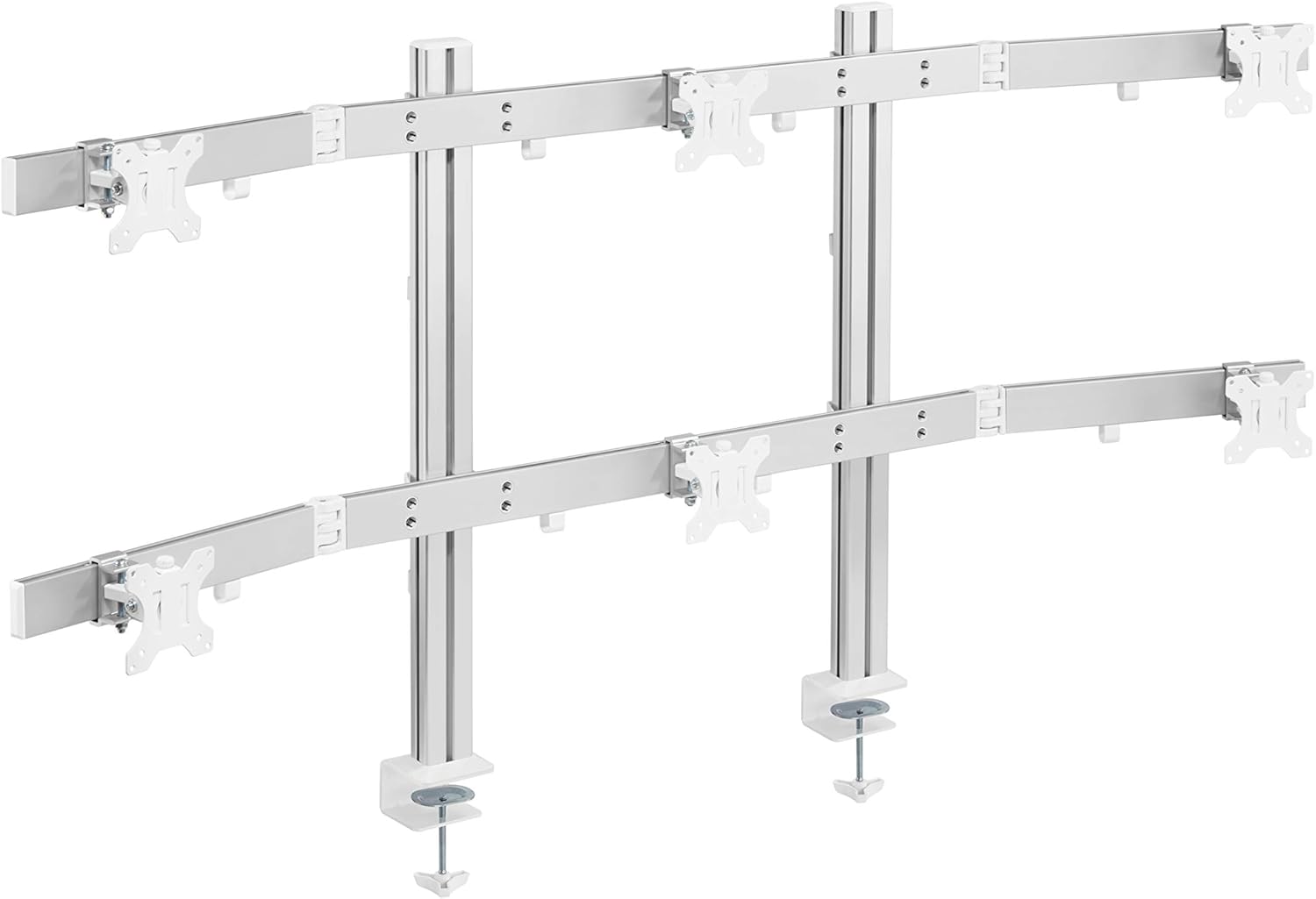 TechOrbits Hex Monitor Stand - Six Screens Heavy Duty Aluminum Monitor Arms - 6 Monitor Premium Mount