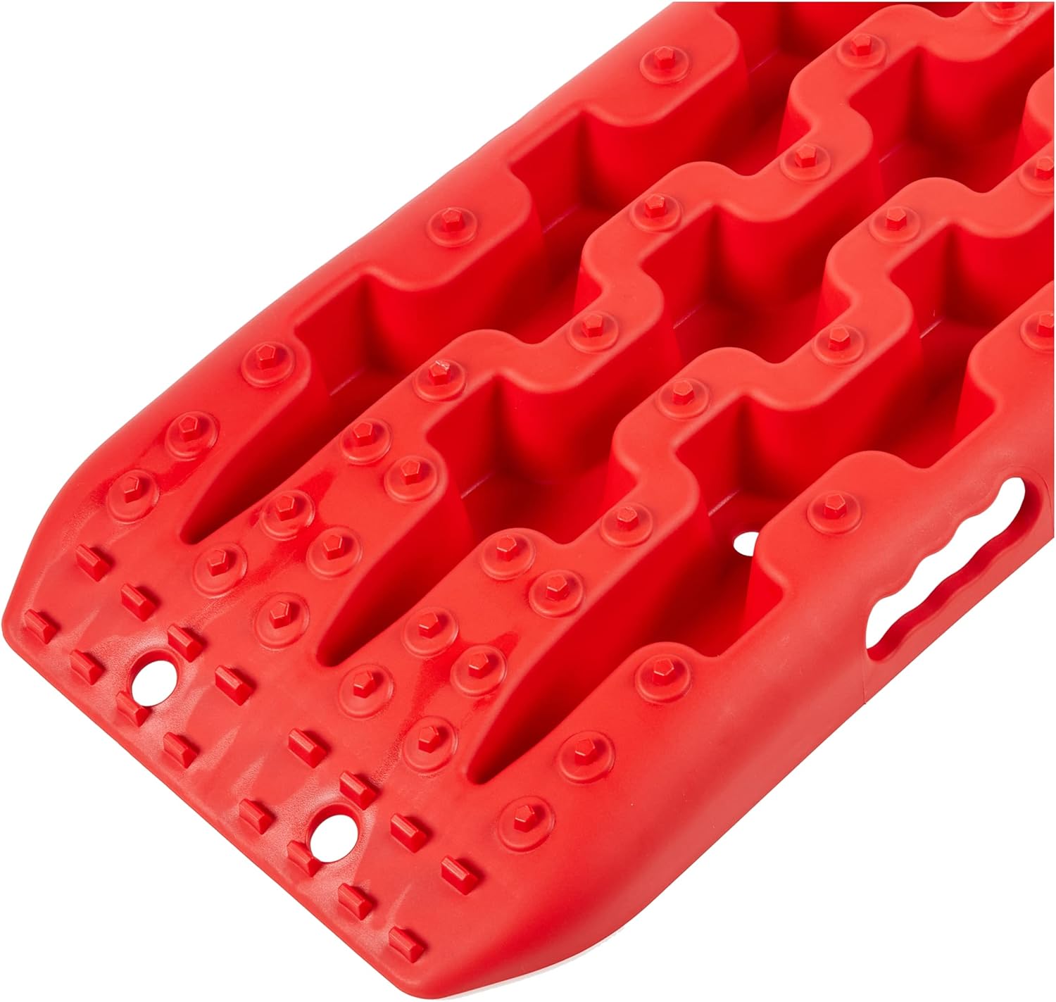YIYITOOLS Recovery Traction Tracks 2 Piece, Tire Traction Mats for Off Road Mud Sand Snow, 4WD Tire Ladder Lift Mat for Cars Trucks SUVs Vehicle Extraction, Red