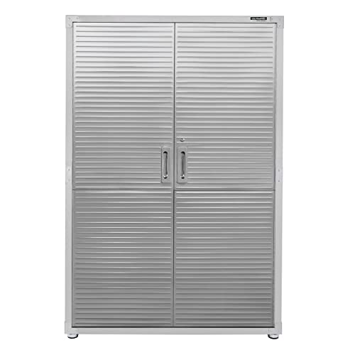 Seville Classics UltraHD Solid Steel Lockable Metal Storage Cabinet Locker Organizer, w/Adjustable Shelves for Garage, Warehouse, Office, Classroom, Granite, 48" W x 24" D x 72" H