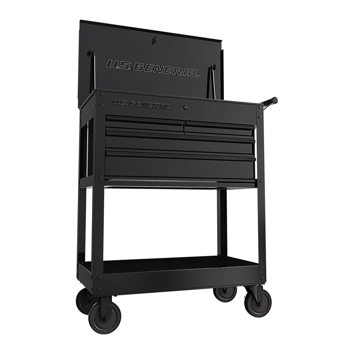 U.S. GENERAL 30 in., 4-Drawer Tech Cart, Red