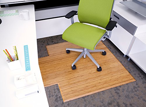 Anji Mountain Office Chairmat Thickest & Sturdy Bamboo Chairmats Highly Premium Quality Anti-Slip Heavy Duty For Multi-Purpose Hardwood Floor Office & Home Floor Protector Office Chair mat-12mm Thick