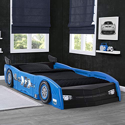 Delta Children Grand Prix Race Car Toddler and Twin Bed, Black
