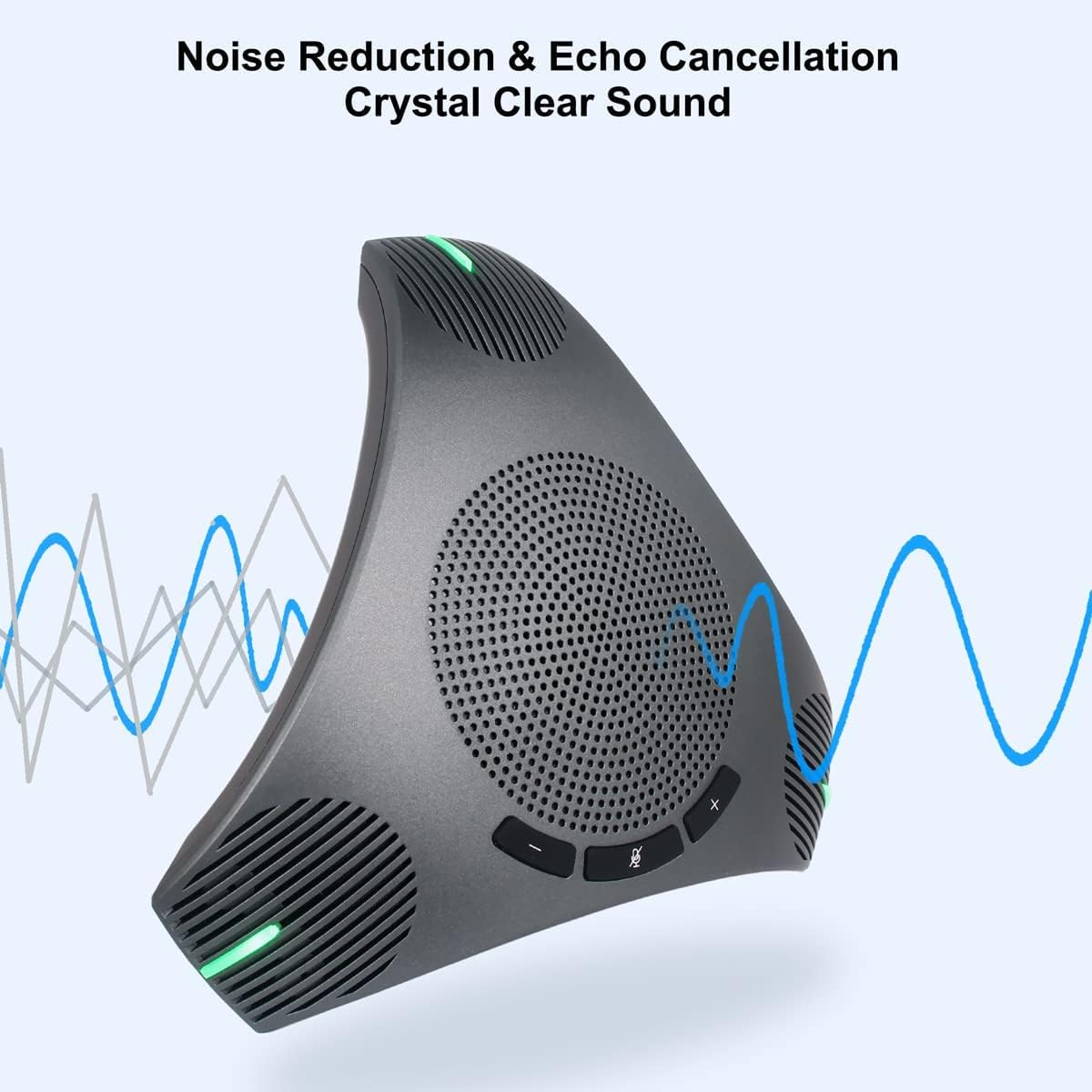 Conference Microphone 360° Omnidirectional Microphone USB Speakerphone with DSP Noise Reduction and Echo Cancellation for 8-10 People Business Conference, Home Office,Compatible with Leading Platforms