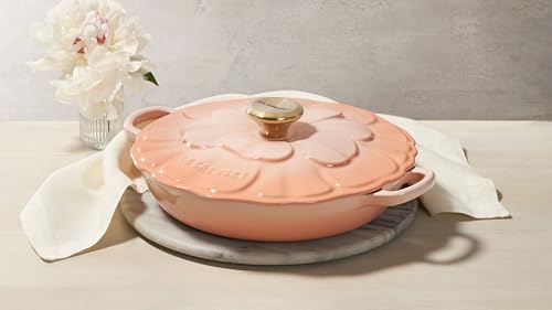 Le Creuset Signature Enameled Cast Iron Petal Braiser, 2.25qt., Coastal Blue