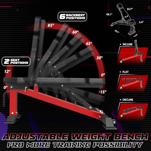 Mikolo Power Cage, 2000LB Power Rack with Independent Dual Pulley System, Multi-Function Home Gym Workout Machine for Cable Crossover